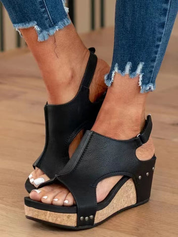Women's Summer Plus Size Wedge Peep Toe Sandals