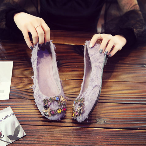 Trendy Women's Flower Core Flat Low-cut Casual Shoes