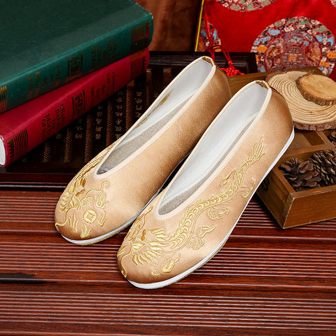 Men's Embroidered Bridegroom Flat Bride And Canvas Shoes