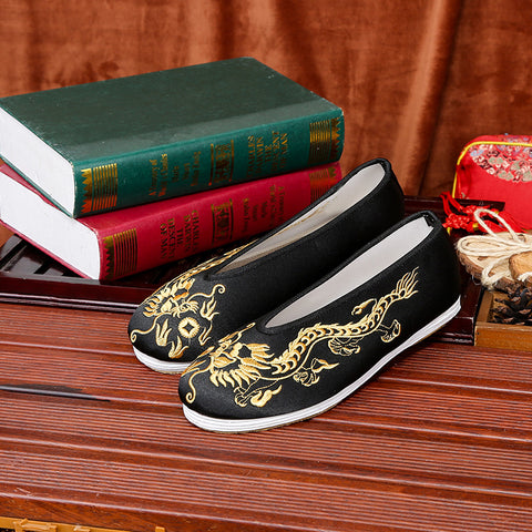 Men's Embroidered Bridegroom Flat Bride And Canvas Shoes