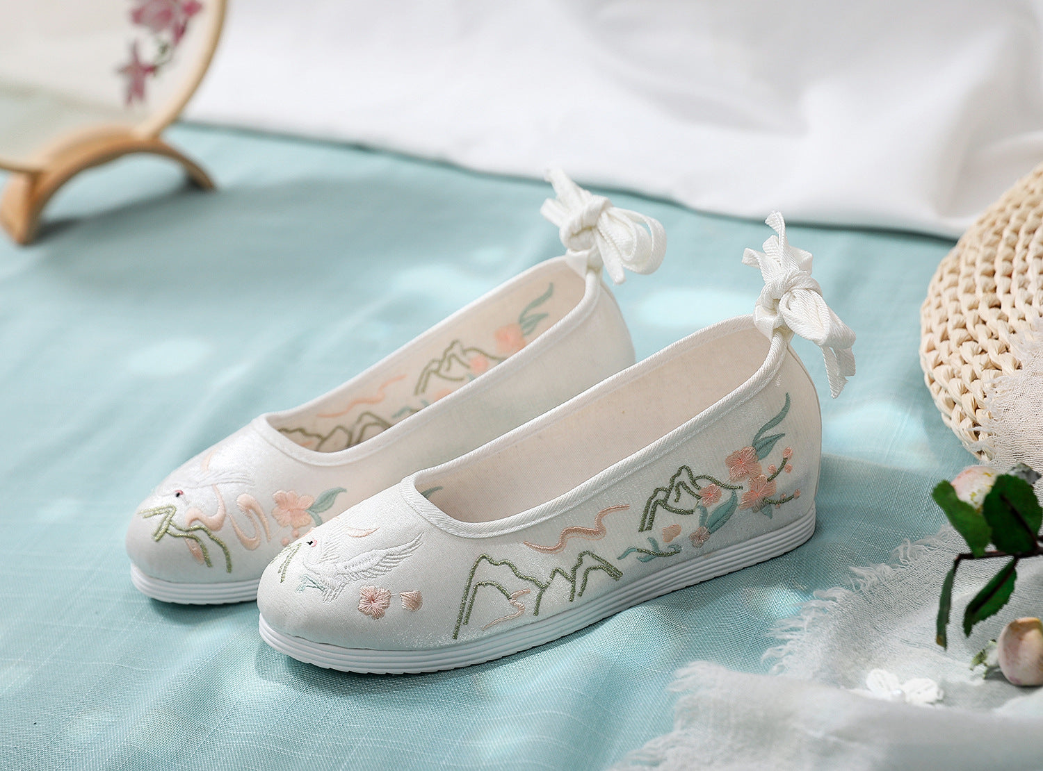Charming Fairy Height Increasing Insole Bow Canvas Shoes