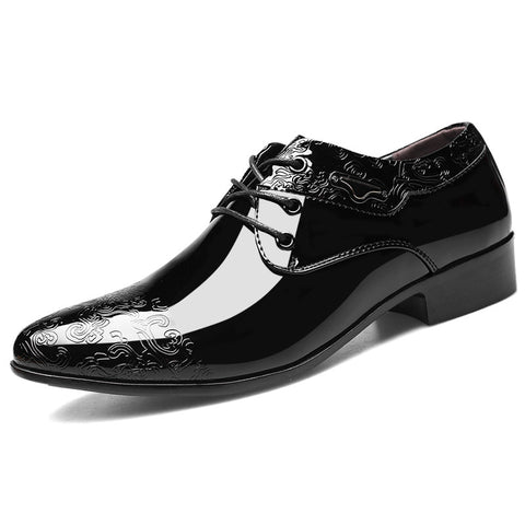 Men's Glossy Business Formal Fashion Plus Size Leather Shoes