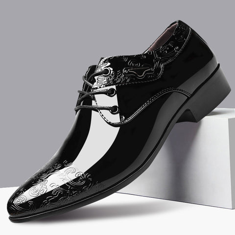Men's Glossy Business Formal Fashion Plus Size Leather Shoes