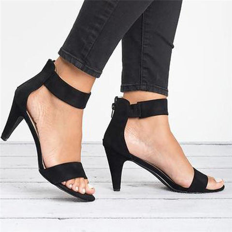 Women's Summer Plus Size Leopard Print Stiletto Sandals