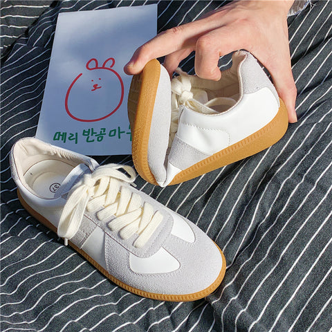 Women's White For Spring Korean Style Versatile German Sneakers