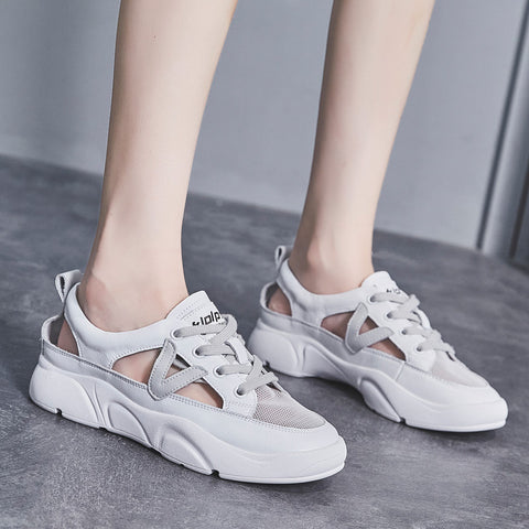 Women's Summer White Korean Leisure Pump Sports Flat Sandals