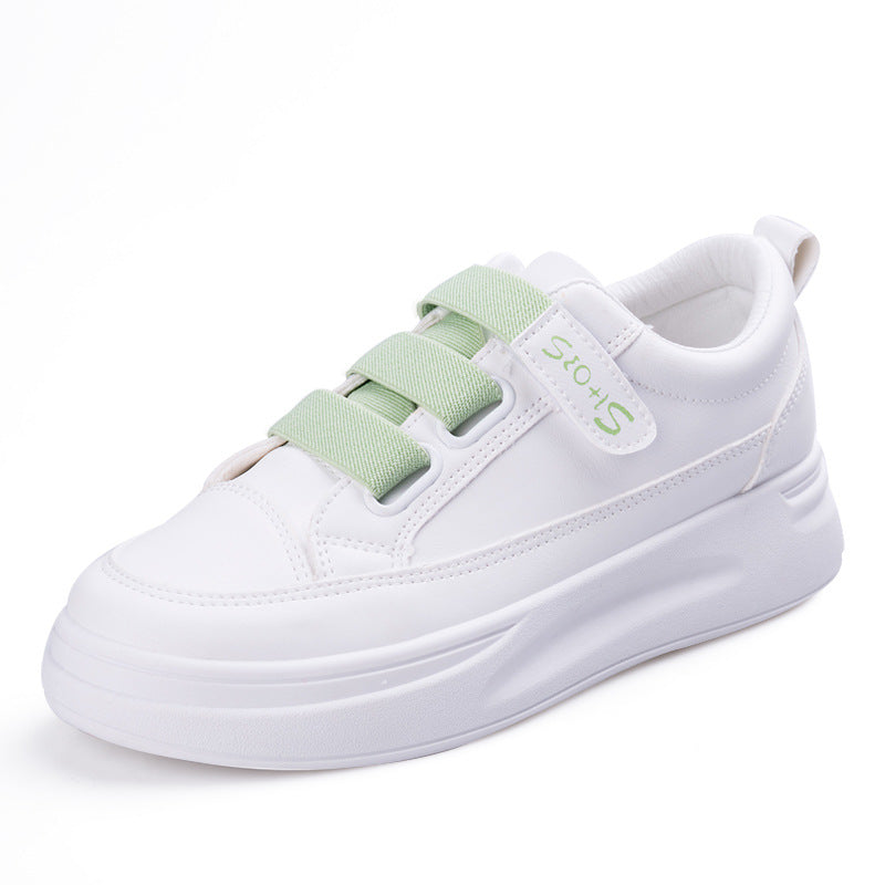 Women's Female Velcro White Spring Board Shallow Canvas Shoes