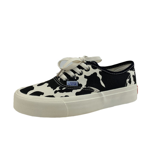 Top Cow White Female Korean Style Canvas Shoes