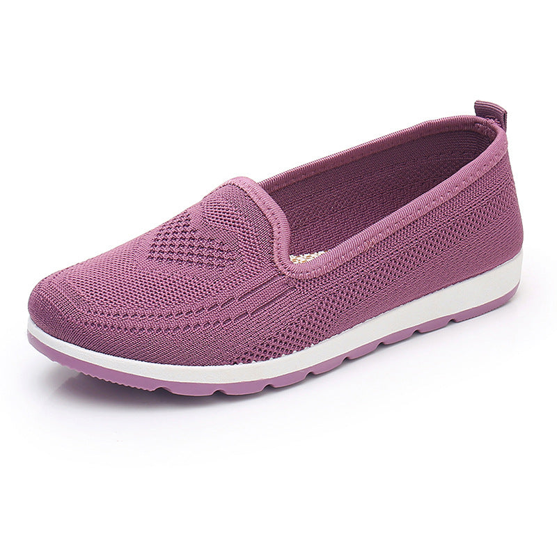 Women's Beijing Cloth Breathable Flat Hollowed Mesh Canvas Shoes