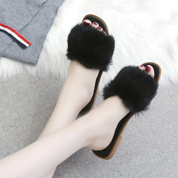 Women's Wear Summer Korean Fashion Wool Sleeper Sandals