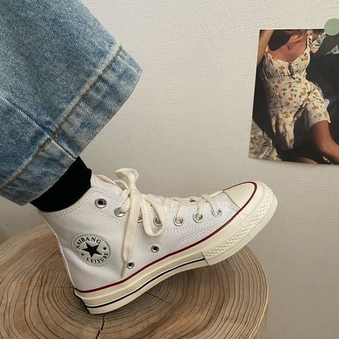Versatile Fairy Matching Black And White Canvas Shoes