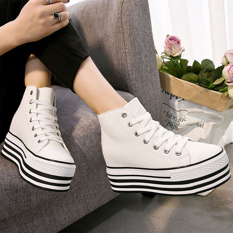 Scarpe casual con fondo spesso in altezza da donna