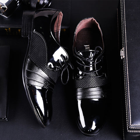 Men's Size Business Formal Lace Up Leather Shoes