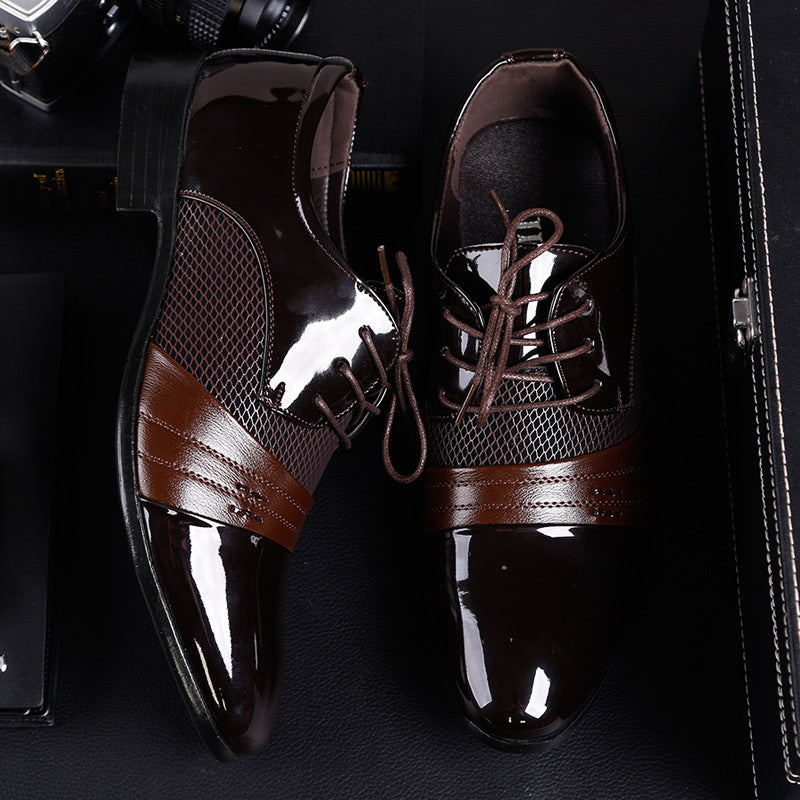 Men's Size Business Formal Lace Up Leather Shoes