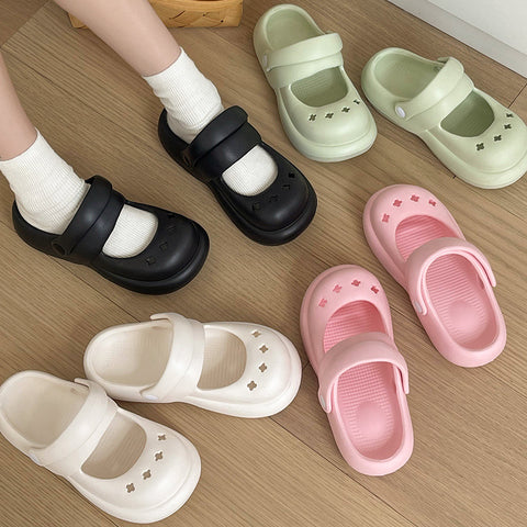 Women's Summer Wear Cute Princess Thick-soled House Slippers