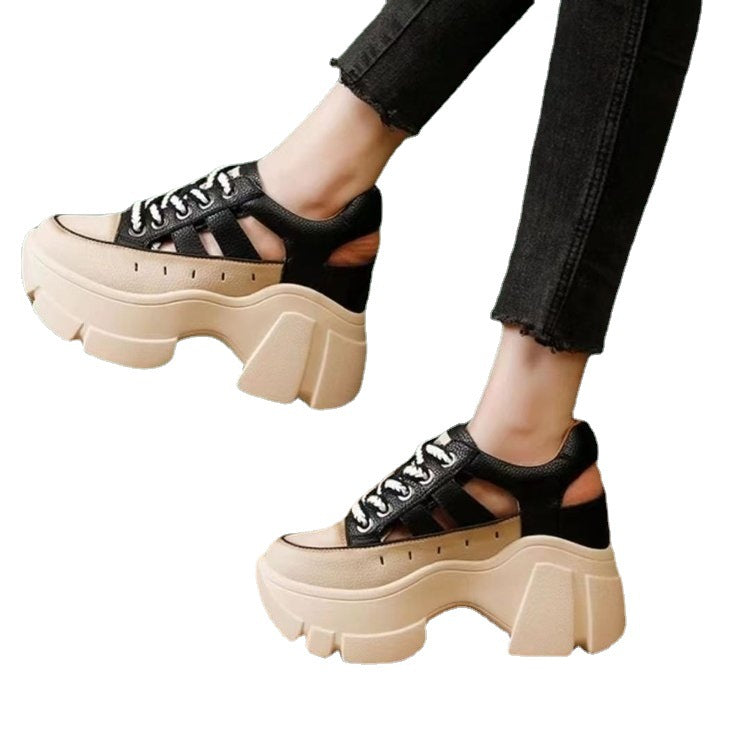 Women's Summer Soft Increased Hollow Hole Thick Bottom Men's Shoes