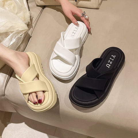 Women's Summer Platform Korean Fashionable Round Head Thick Sandals