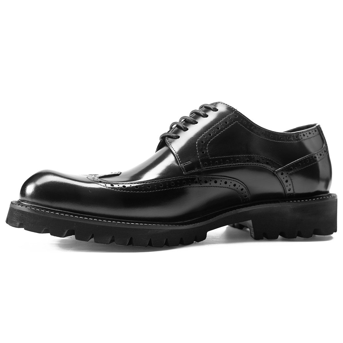 Men's Texture Full Comparable To Cordovan Brogue Leather Shoes