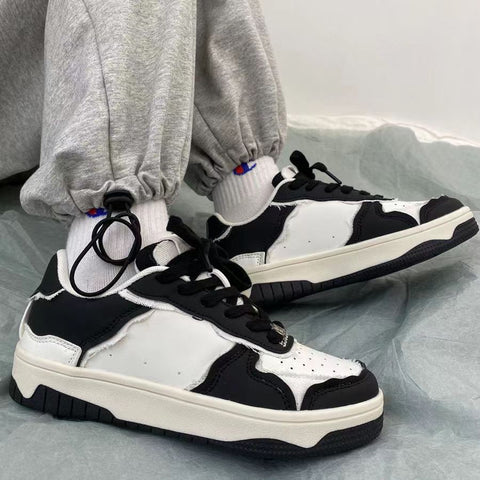 Men's Black And White Panda Audio Pumps Preppy Style Street Sneakers