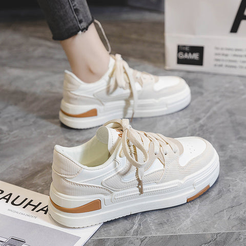 Stylish Fashion Women's Korean Platform White Canvas Shoes