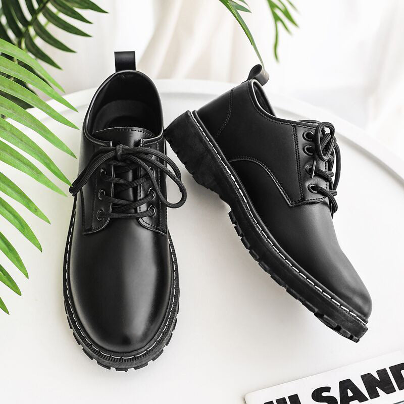 Men's Breathable Black British Style Business Formal Leather Shoes