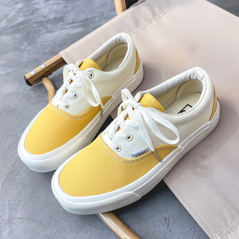Korean Style Color Matching Stitching Female Cute Canvas Shoes