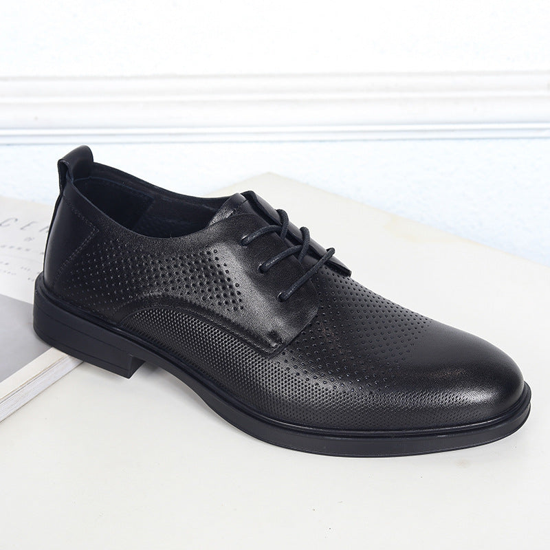 Popular Men's Summer Business Breathable Comfortable Leather Shoes