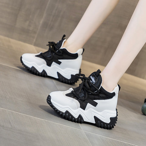 Women's Increasing Insole Summer Platform Dad Mesh Sneakers