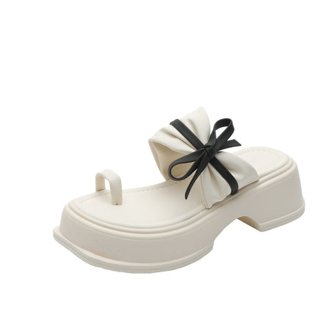 Women's Bowknot Platform Summer Fairy Style And Slippers