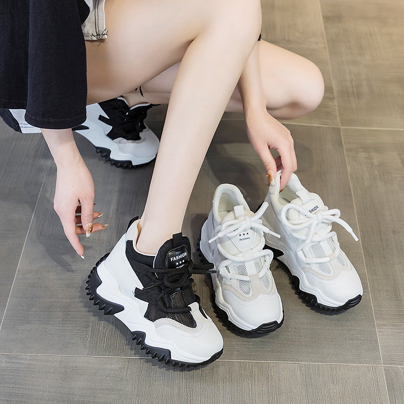 Women's Increasing Insole Summer Platform Dad Mesh Sneakers