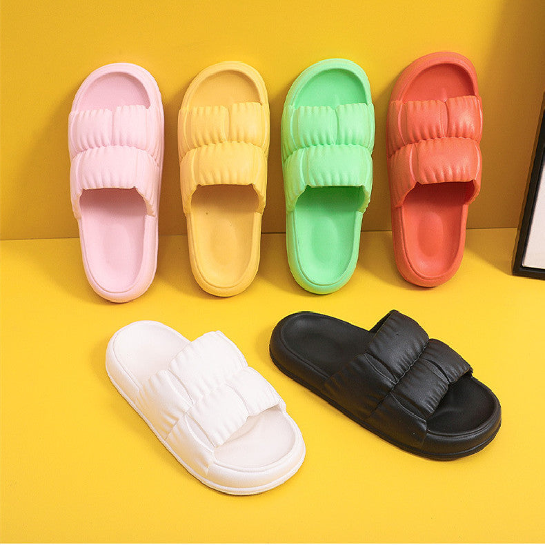 Women's & Men's Slip-on For Summer Thick Bottom Household Soft Slippers