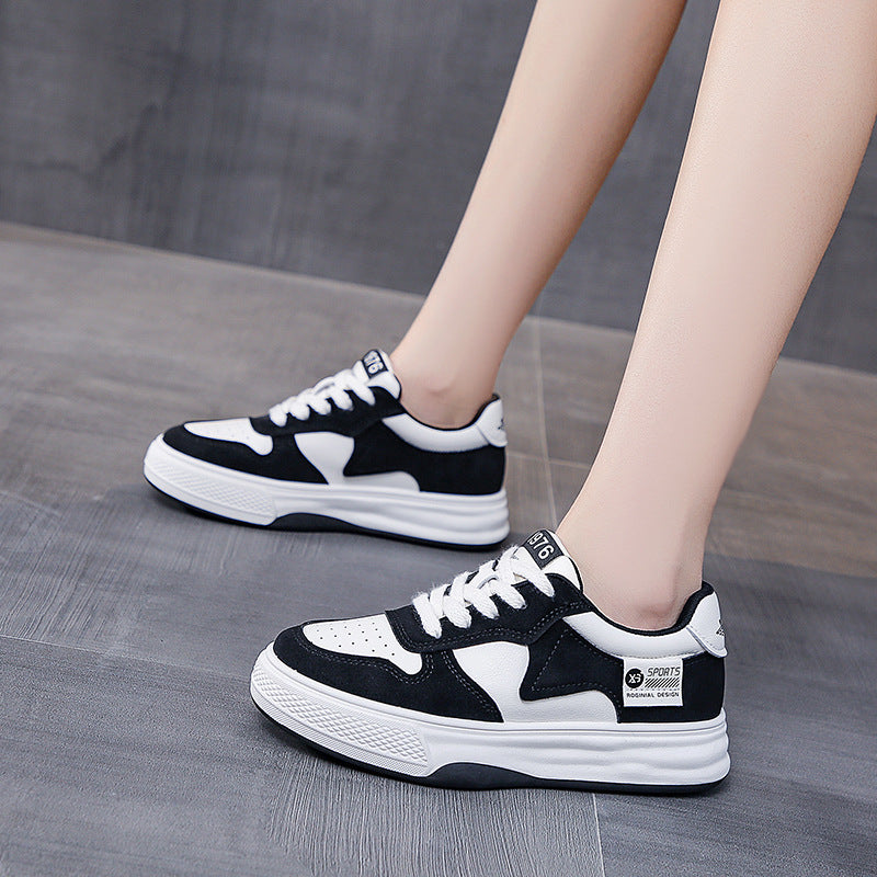 Women's Multicolor Breathable Preppy Style White Sneakers