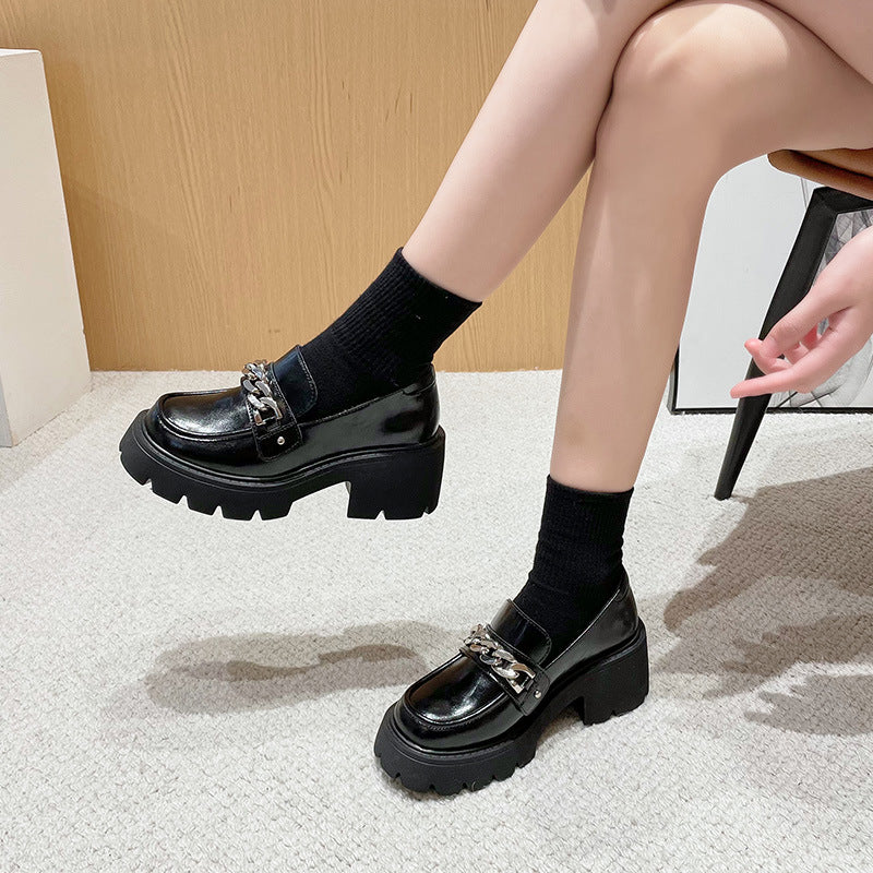 Durable Women's Style Slip-on British Uniform Loafers