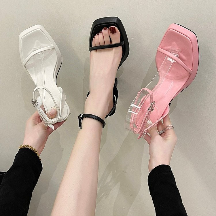 Women's Korean Style Sexy Niche Pink Platform Heels