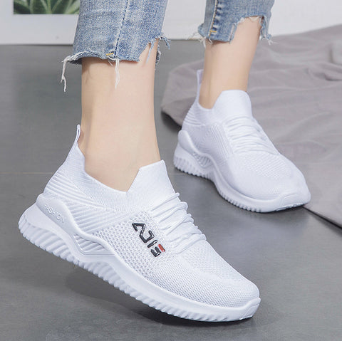 Fashion Women's Flying Woven Breathable Trendy Sneakers