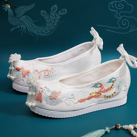 Women's For Han Chinese Clothing Style Costume Height Increasing Canvas Shoes