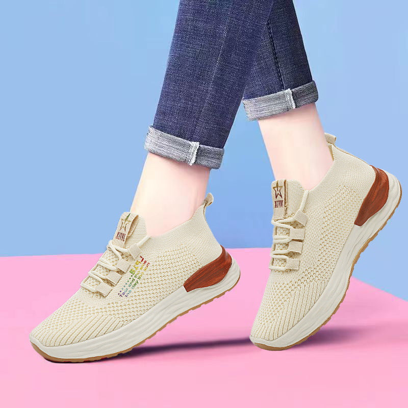 Women's Spring Flying Woven Pumps Korean Style Trendy Casual Shoes
