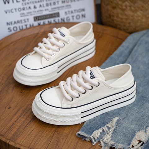 Women's Summer Korean Style Breathable Skate Thick Canvas Shoes