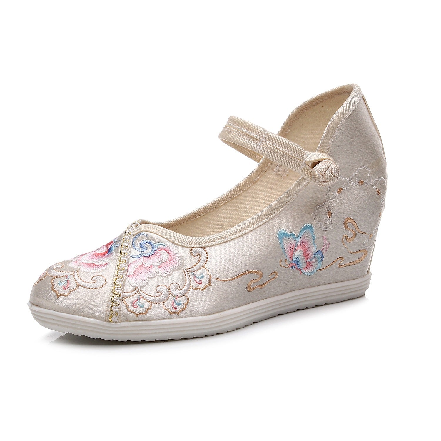 Women's Han Chinese Clothing High Embroidered Ancient Canvas Shoes