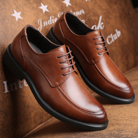 Men's Business Formal Wear Small Round Toe Leather Shoes