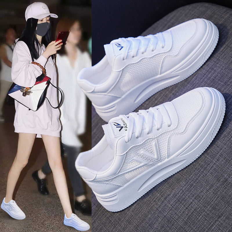Women's Breathable White Mesh Summer Korean Style Canvas Shoes