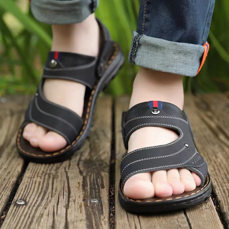 Men's Summer Beach Handmade Stitching Breathable Slippers