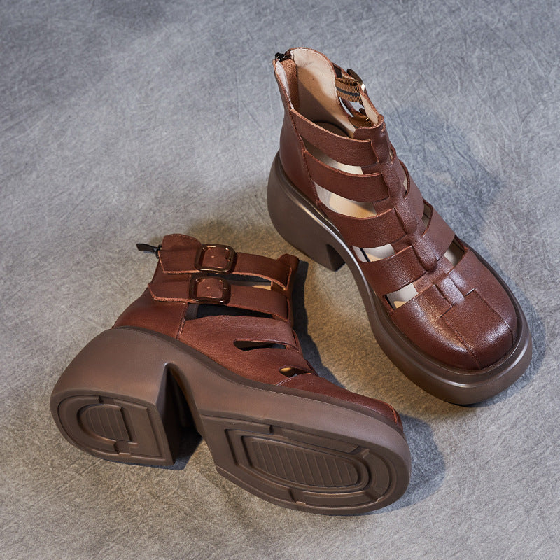 Attractive Women's Summer Vintage Brogue Roman Sandals