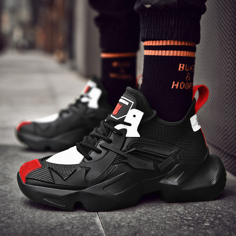 Men's Dad Summer Trendy Autumn Versatile Black Warrior Pure Sneakers