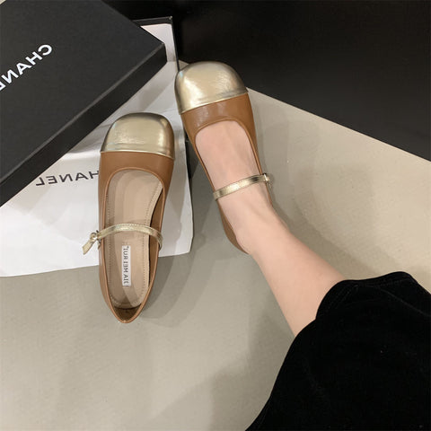 Women's Style Color Matching Mary Jane Spring Retro Casual Shoes