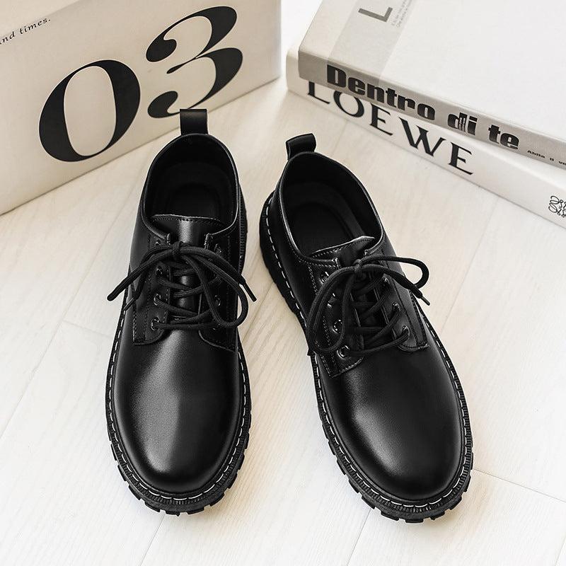 Men's Breathable Black British Style Business Formal Leather Shoes