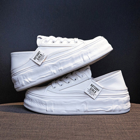 Women's Genuine White Spring Versatile Board Thick Casual Shoes