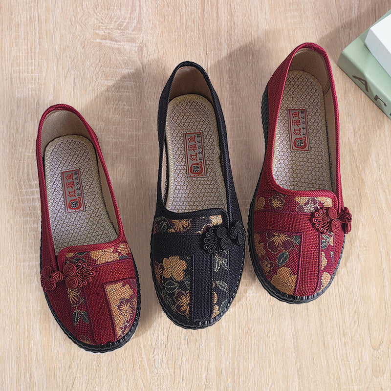 Women's Leap Moon Mother Old Beijing Cloth Canvas Shoes