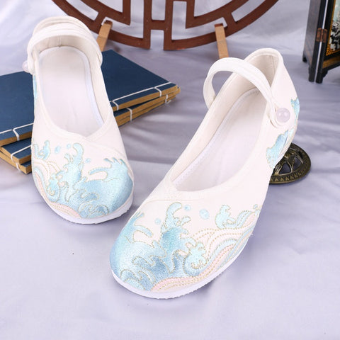Women's Ancient Style Old Beijing Cloth Low Canvas Shoes