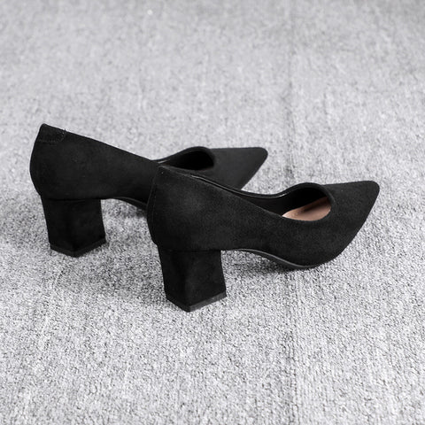 Women's Civil Servant Interview Black High Pointed Toe Women's Shoes
